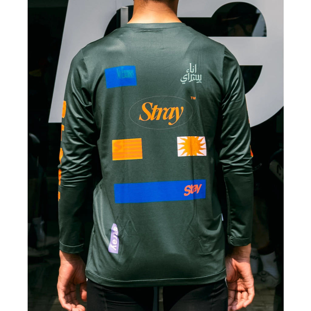 STRAY MAN ADAPTIVE TEE KAOS SPORT - GOLD LONG SLEEVE DARK GREEN
