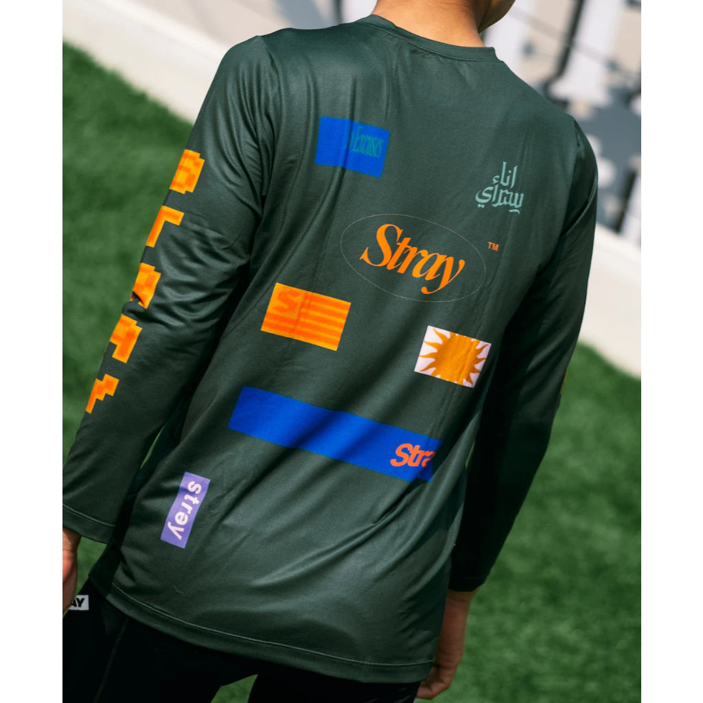 STRAY MAN ADAPTIVE TEE KAOS SPORT - GOLD LONG SLEEVE DARK GREEN